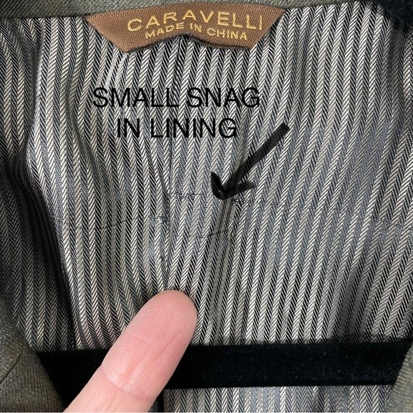 NWT Caravelli Tevon Superior 150s Blazer Size 40R Olive Pinstripe Sport Coat - Picture 11 of 11